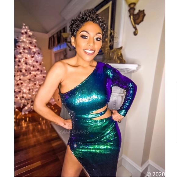 NWT! 1989 Taylor Swift Inspired Sequin Mermaid Ombre MIDI Dress - Picture 2 of 13